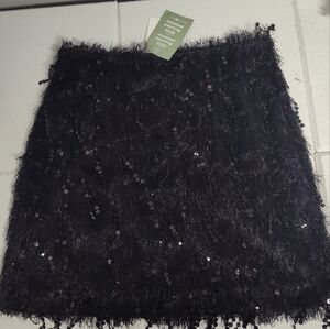 H&M Midnight Black Textured Mini Skirt